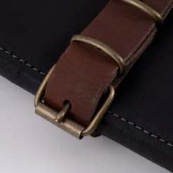 Black Vintage Leather 7 Pocket Knife Roll -Messermeister Verkaufsgeschäft Black Leather BagA 2000