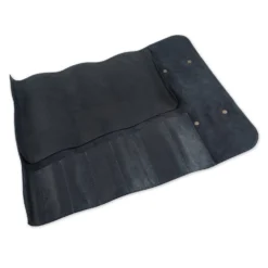 Black Vintage Leather 7 Pocket Knife Roll -Messermeister Verkaufsgeschäft Black Leather BagB 2000
