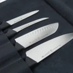 Black Vintage Leather 7 Pocket Knife Roll -Messermeister Verkaufsgeschäft Black Leather BagC 2000