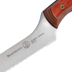 Custom Terra Red 8 Inch Scalloped Offset Knife -Messermeister Verkaufsgeschäft Custom Offset Logo Red White 1500 fee394fa c33c 45ff 8650 59ca92afdaf3