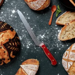 Custom Terra Red 8 Inch Scalloped Offset Knife