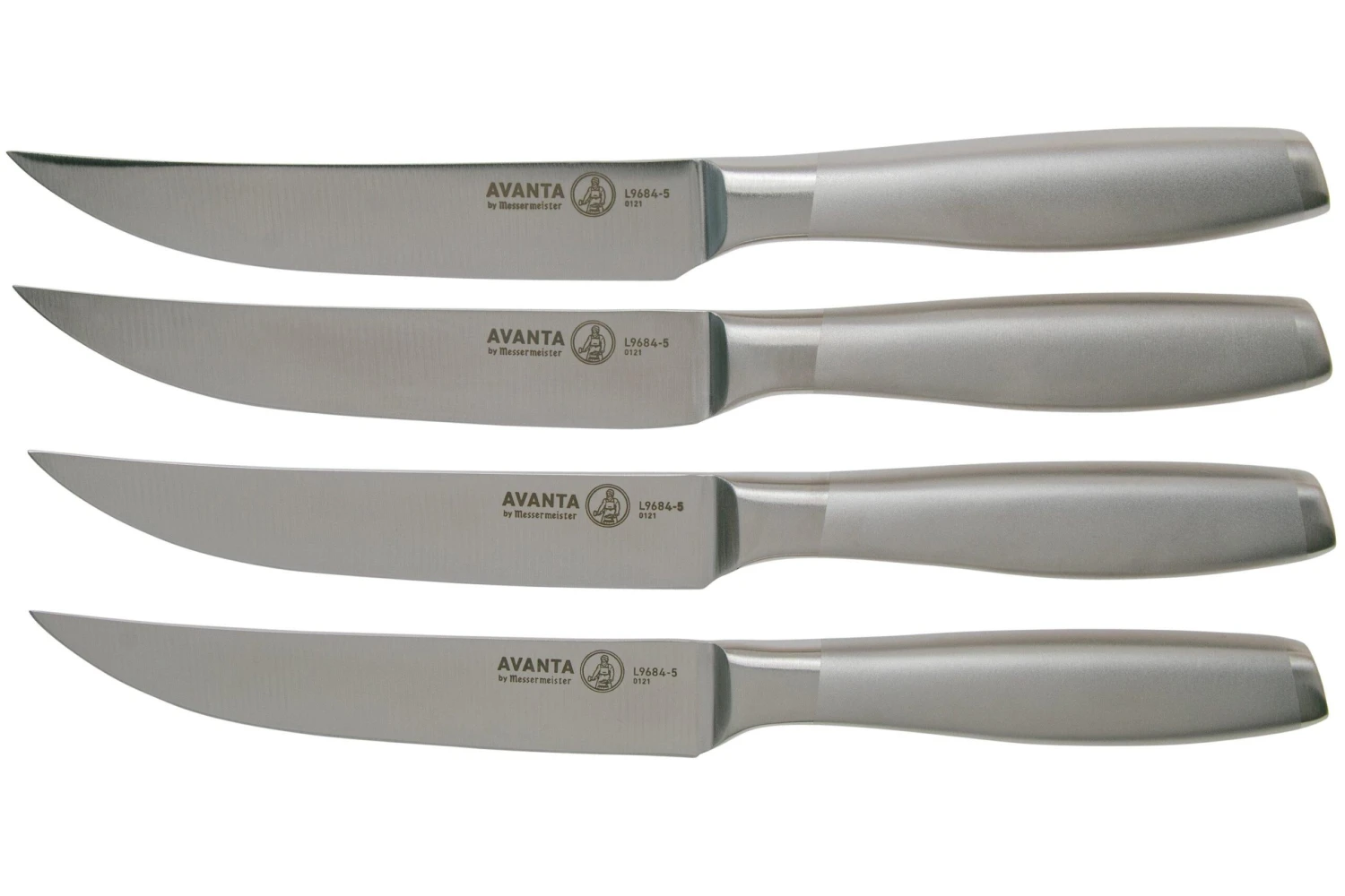 Messermeister Avanta L9684-5-4S, 4-teiliges Steakmesserset, Silber